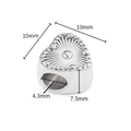 Polished silver heart bead for DIY jewelry making, 10mm size with 4.3mm hole - Steel Color Heart Bead (A2745)