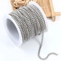 Chaîne à gourmette en acier inoxydable poli sur bobine pour création de bijoux DIY - Chaîne Gourmette 0,6x2,2mm / Acier