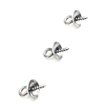 Close-up of stainless steel pearl cup bails with eye screw for DIY jewelry making - 1x5x10 / Steel