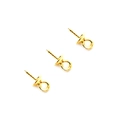 Three pieces of gold screw eye pin bails for DIY jewelry pendants in stainless steel - 1x5x10 / Gold