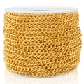 Spool of high-quality gold stainless steel chain for DIY jewelry making and necklaces - 1.0x4.5x6mm / 18K Gold