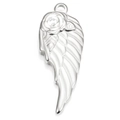 Silver stainless steel rose and angel wing pendant charm for DIY jewelry making - 35x13mm / Steel