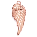 Rose gold stainless steel wing and flower pendant accessory for jewelry making - 35x13mm / Vacuum Rose Gold