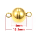 Chiusura magnetica a sfera 8mm in acciaio dorato per collane e braccialetti - Sferico 8mm / Oro sottovuoto