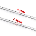 Stainless steel curb chains in 0.5mm and 2.85mm widths for DIY jewelry making - Fine Polished Chain (Steel Color)