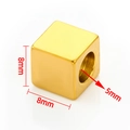 Polished gold square stainless steel spacer beads with 5mm hole for DIY jewelry making - Polished Glossy (Large) / Gold