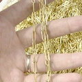 Polished gold paperclip chain link made of stainless steel for jewelry making - Vacuum Gold 1X4.3X12mm