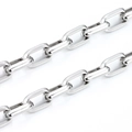 Polished silver stainless steel chunky Cuban chain link in a trapezoid heavy punk style - Steel Color 2x9x15.5mm