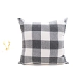 Fodera per cuscino a quadri grigi in morbido cotone per divano e camera da letto - 30x50cm con Nucleo in Tessuto non Tessuto da 350g / Grigio