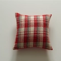Funda de cojín a cuadros rojos y blancos para decoración de sofá de sala estar - 45x45cm (Con Núcleo de 500g) / Rojo