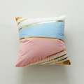 Fodera per cuscino geometrica rosa e blu con strisce dorate per il divano - 45x45 (Con Nucleo da 500g) / Stile 3