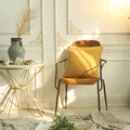 Ginger yellow teddy bouclé cushion cover on a modern chair with natural sunlight - 45x45cm (With 500g Elastic Cotton Core) / Ginger Yellow