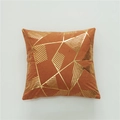 Burnt orange velvet pillowcase with gold geometric patterns and luxury soft finish - Tropical Orange