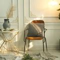 Square grey teddy velvet cushion cover with boucle texture on vintage wooden chair - 45x45cm (With 500g Elastic Cotton Core) / Gray