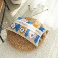 Boho Kissenbezug mit bunten Quasten und Stickerei auf einem Sitzkissen aus Baumwolle - Bunter Quastenstil (4) / Mit Hochelastischer Baumwollfüllung
