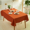 Caramel orange rectangle tablecloth in heavy linen fabric for modern dining table decor - 90x90cm / Orange