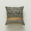Fodera per cuscino nordica moderna con strisce dorate e tessuto patchwork nero e grigio - Con Anima Premium / Nero