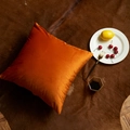 Housse de coussin carrée en velours orange avec texture à pois pour canapé - Avec Noyau en Coton 500g / Velours Orange Vif
