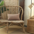 Housse de coussin lombaire en lin à carreaux rouge brique avec texture tissée - Style Rouge 2 / Série Lin (sans Âme)