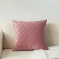 Funda de cojín de terciopelo acolchado diamante en rosa palo para decoración sofá - 45*45cm (Con Núcleo No Tejido de 400g) / Rosa