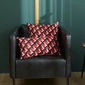 Housse de coussin décorative jacquard à motif H rouge et noir, lot de 2 pour canapé - Carré Avec Noyau Haute Élasticité / Rouge