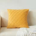 Modern bright yellow velvet pillow cover with diamond quilted pattern on a beige sofa - 30*50cm (No Insert) / Yellow