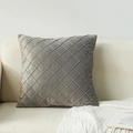 Dark grey velvet pillow cover with geometric diamond pattern on a white sofa - 30*50cm (No Insert) / Gray