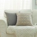 Set of two chenille pillows featuring solid dark grey and golden geometric patterns - Grey Gold / 30*50 (Without Core)