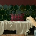 Rectangle checkered throw pillow cover in deep red and burgundy woven textured fabric - Red 30*50
