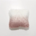 Federa quadrata nordica in peluche lungo con gradiente estetico dal bianco al rosa - Con Nucleo Elastico / Sfumatura Rosa Bianco