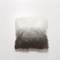 Federa per cuscino quadrata nordica con sfumatura grigio-bianca in morbido peluche lungo - Con Nucleo Elastico / Sfumatura Grigio e Bianco
