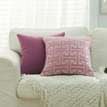 Chenille geometric pillow cover in deep burgundy and light purple jacquard pattern - Purple / 30*50 (Without Core)