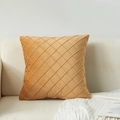 Golden yellow velvet throw pillow cover with elegant diamond quilted pattern for sofa - 30*50cm (No Insert) / Sunset Yellow