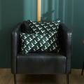 Ensemble de housses de coussin jacquard vert foncé, formes carrée et lombaire - Carré Avec Noyau Haute Élasticité / Vert