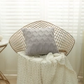 Nordic light purple geometric diamond embroidered plush square cushion cover on gold chair - 65x65 / Gray