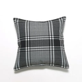 Nordic square throw pillow cover featuring a high-quality black and white houndstooth pattern - Black