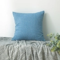Federa per cuscino quadrata blu Morandi con trama a punti a rilievo verticale - 45*45 (senza anima) / Azzurro
