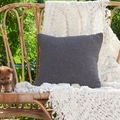 Dark grey square cushion cover in thick chenille with textured bouclé fabric finish - 45x45 / No Insert / Gray