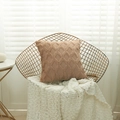 Pink geometric tufted plush pillow cover displayed on a gold chair in a cozy living room - 65x65 / Light Coffee
