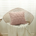 Pink plush throw pillow cover with geometric diamond pattern on a stylish metal chair - 65x65 / Dusty Pink