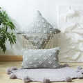 Fodere per cuscini trapuntate a stelle verde salvia su cesto metallico in interno casa - 45*45 (Con 400g Imbottitura) / Grigio chiaro