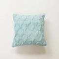 Light blue faux fur pillow cover with geometric diamond pattern and soft plush texture - 65x65 / Light Blue