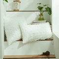 Fodere per cuscini bianchi in cotone trapuntato con nappe in forma quadrata e rettangolare - 45x45 (Con Nucleo 500g) / Bianco