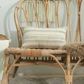 Housse de coussin lombaire bohème aux motifs géométriques noirs sur coton crème - Style Géométrique (Avec Rembourrage Non Tissé) / 30*50