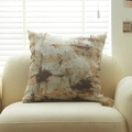 Moderne abstrakte beige-goldene Luxus-Kissenhülle auf einem neutralen Sofa mit Textur - 45x45 (Mit 400g Kern) / Kaffee Abstrakt