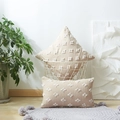 Federa per cuscino boho con stelle trapuntate color beige per divano casa - 45*45 (Con 400g Imbottitura) / Beige Neutro