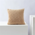 Beige kussenhoes van dik pluche met 3D-diamantpatroon in reliëf - 50*50cm (Met 700g Veerkrachtige Kern) / camel