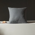 Federa per cuscino quadrata minimalista in velluto grigio scuro per arredamento casa - Con Imbottitura / Grigio Silenzioso