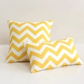 Waterproof outdoor pillow cases with yellow and white chevron pattern set of two - Yellow Wave Pattern