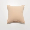 Noordse vierkante kussensloop van gewassen katoen in zacht beige met luxe afgewerkte rand - Met Kern / Abrikozen Crème / 45x45